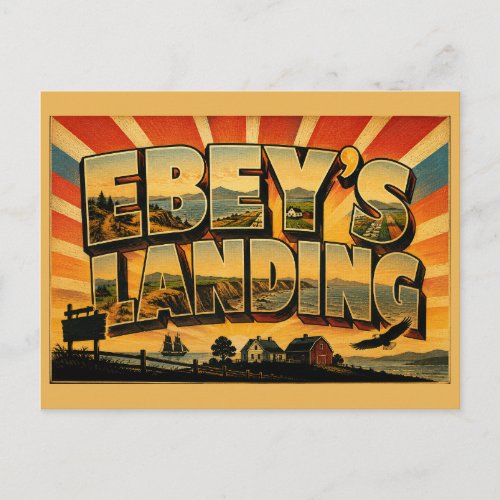 Ebey's Landing WA Prairie Bluff Trail Art Postcard