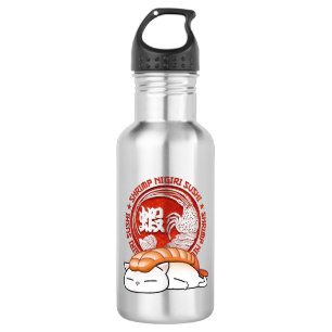 Ebi Shrimp Sushi Cat Stainless Steel Water Bottle