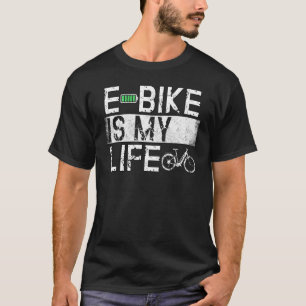 Ebike Cycling Retro E Bike Cyclist Battery Bicycle T-Shirt