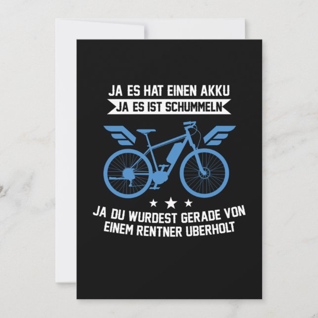EBike Fahrrad Rente Rentner Cyclist Biking Gift Invitation (Front)
