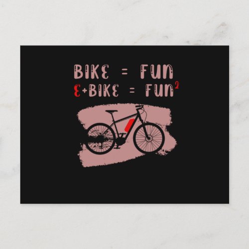 EBike Fun Electric Bicycle Biker Cycling Biking Gi Postcard