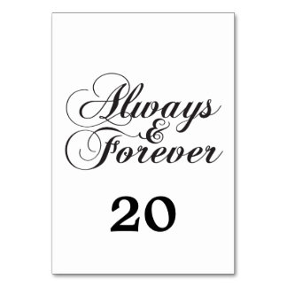 Ebony Always & Forever Wedding Table Card