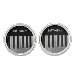 Ebony and Ivory Custom Text Cufflinks