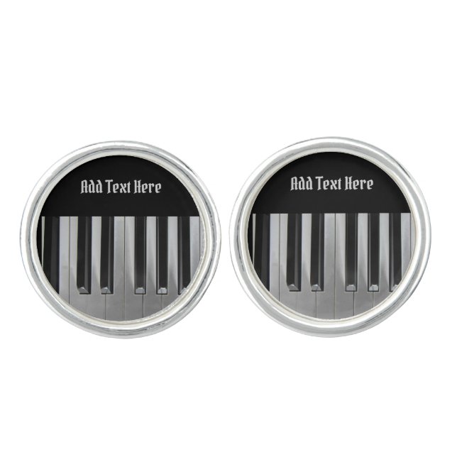 Ebony and Ivory Custom Text Cufflinks (Front)