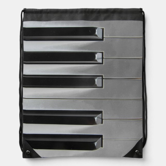 Ebony and Ivory Drawstring Bag (Front)