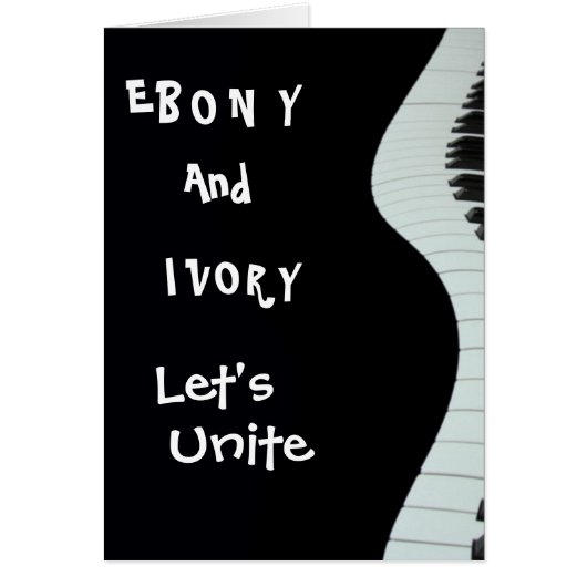 Ebony and Ivory Music Card (Front)