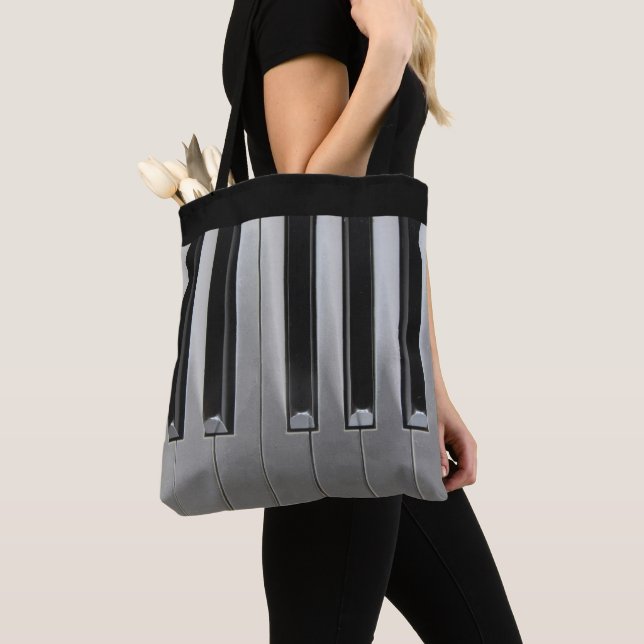 Ebony and Ivory  Tote Bag (Close Up)