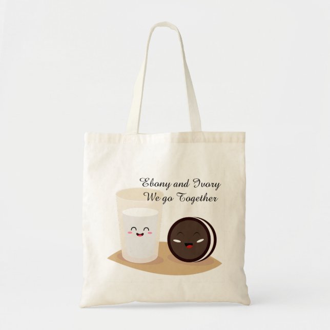 Ebony and Ivory We Go Together Tote (Front)