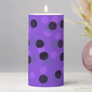 ebony and purple dots pillar candle