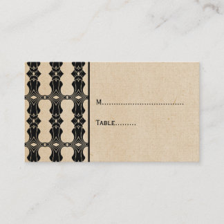 Ebony Art Deco Border Place Card