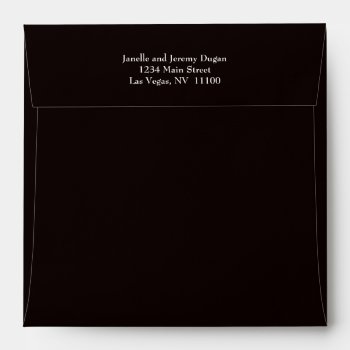 Ebony Black Plain Modern Envelope by perfectwedding at Zazzle
