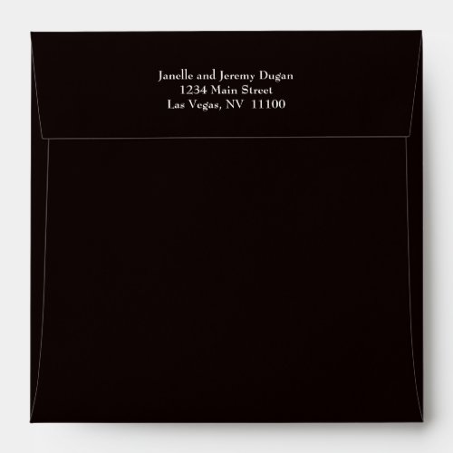 Ebony Black Plain Modern Envelope