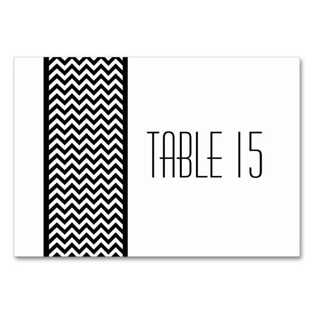 Ebony Chevron Border Table Card (Front)