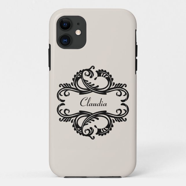 Ebony Chic Damask BT iPhone 5 Case (Back)
