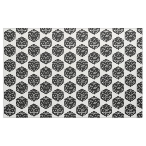 Ebony D20 Dice Fabric