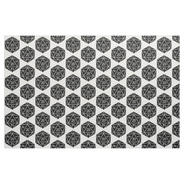 Ebony D20 Dice Fabric (Yard)