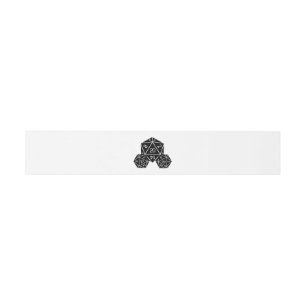 Ebony D20 Dice Wedding Belly Bands Invitation Belly Band