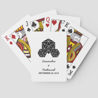 Ebony D20 Dice Wedding Playing Cards