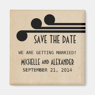 Ebony Deco Chic Save the Date Magnet