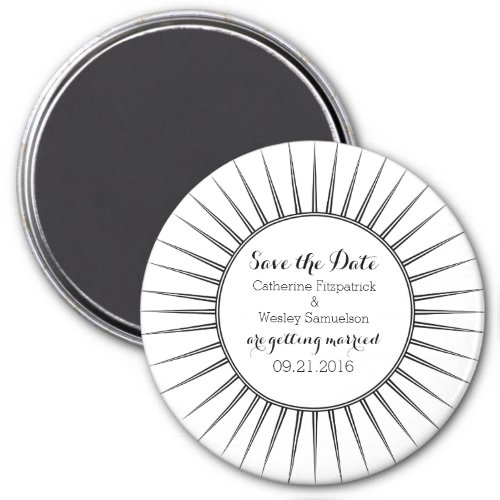 Ebony Deco Retro Save the Date Magnet