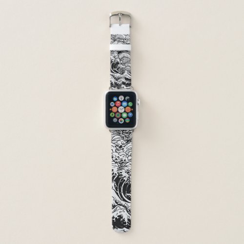 Ebony Elegance Mesmerizing Black Ink Wave Apple Watch Band