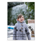 Ebony Elegant Snowflakes Christmas Photo Card (Front)