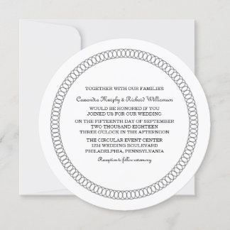 Ebony Encircled Round Wedding Invite