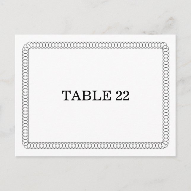 Ebony Encircled Rounded Table Number Postcard (Front)