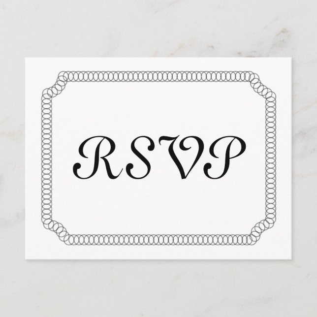 Ebony Encircled Ticket RSVP Postcard (Front)