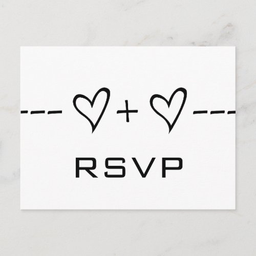 Ebony Heart Equation RSVP Postcard