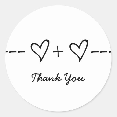 Ebony Heart Equation Thank You Stickers