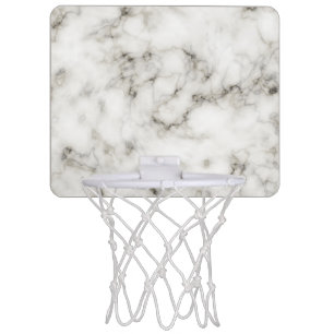 Ebony Ivory black white marble stone fi Mini Basketball Hoop