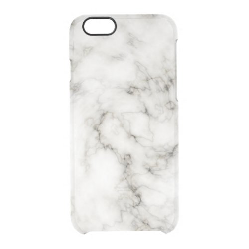 Ebony Ivory Marble Black White Marble Stone Clear iPhone 66S Case