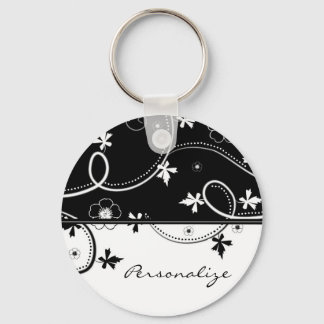 Ebony Leaf Blooms Keychain