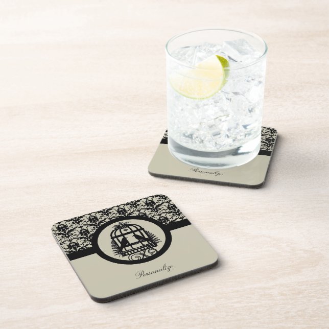 Ebony Lovebird Cage Coaster (Right Side)