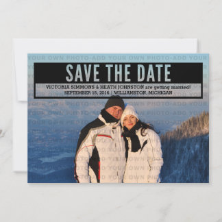 Ebony Modern Cut Out Save the Date Invite