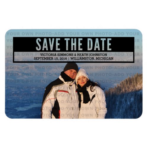 Ebony Modern Cut Out Save the Date Magnet