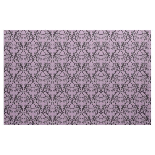 Ebony Purple Parisian Damask Pattern Fabric