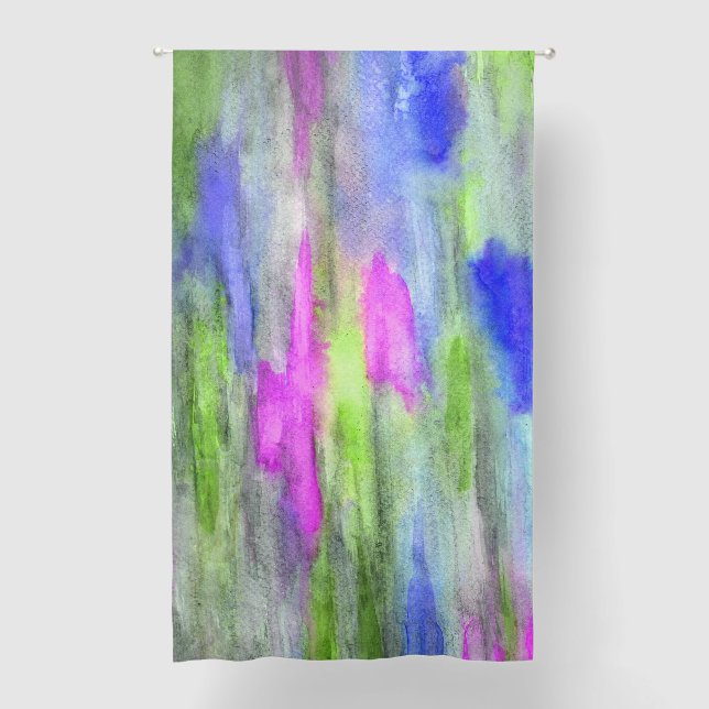 "Ebony Rainbow_Green" Blackout Curtain (Front)