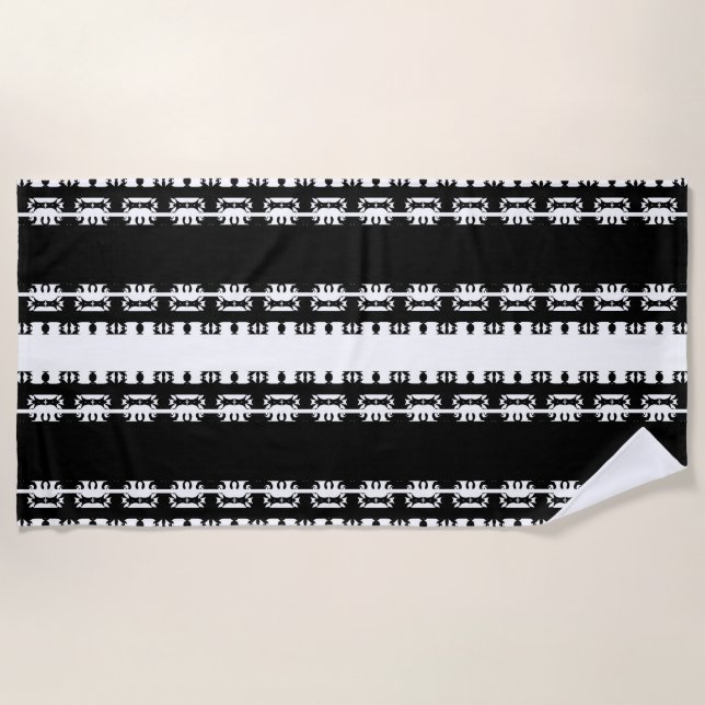 Ebony Rhythm African Pattern  Beach Towel (Front)