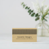 Ebony Rustic Chevron Business Card (Standing Front)