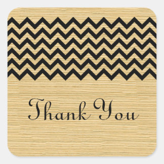 Ebony Rustic Chevron Thank You Stickers