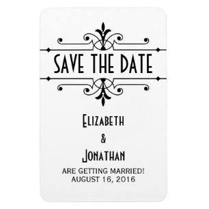Ebony v2 Fancy Ornamental Save the Date Magnet