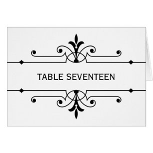 Ebony v2 Fancy Ornamental Table Number Card