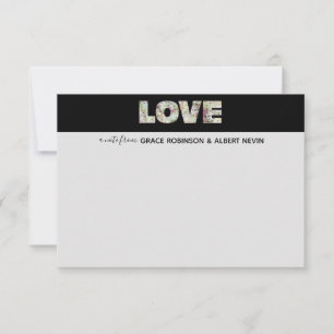 Ebony Vanilla Strawberry Hydrangeas Thank You Card