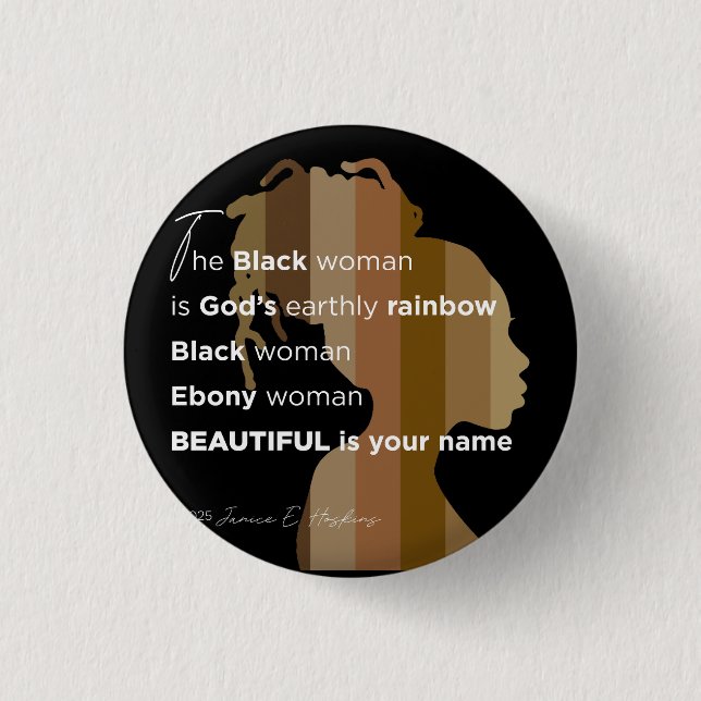  Ebony woman, Tote Bag Button (Front)