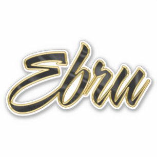 Ebru black gold Lettering Sticker