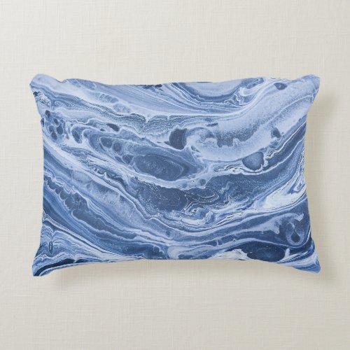 Ebru Creative Abstract Acrylic Waves Accent Pillow