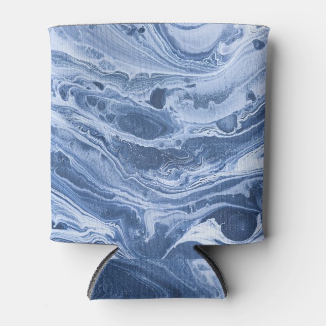 Ebru Creative, Abstract Acrylic Waves. Can Cooler (Front)