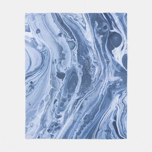 Ebru Creative Abstract Acrylic Waves Fleece Blanket